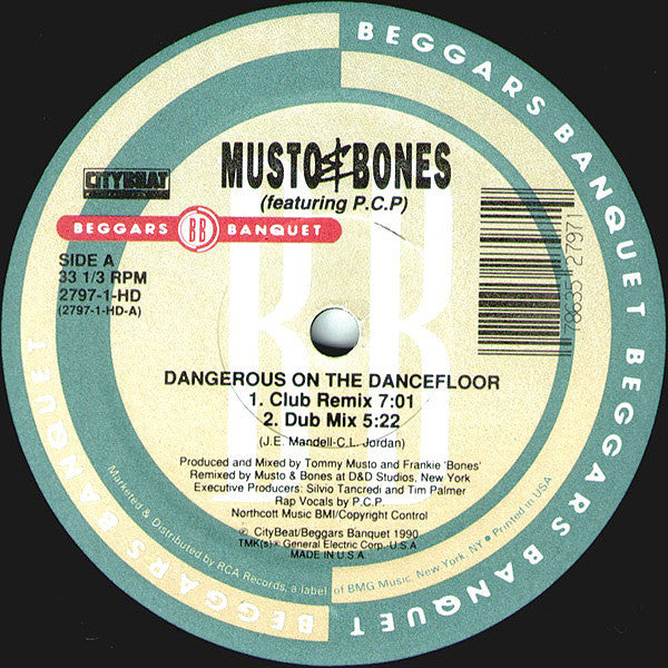 Musto & Bones Featuring P.C.P. (People Can Party) : Dangerous On The Dancefloor (12")