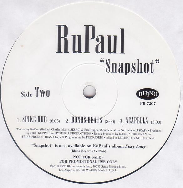 RuPaul : Snapshot (12", Promo)