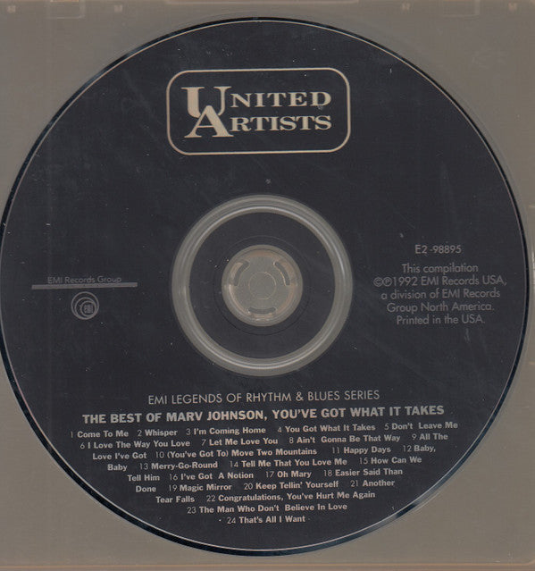 Marv Johnson : The Best Of Marv Johnson - You Got What It Takes (CD, Comp, RM)