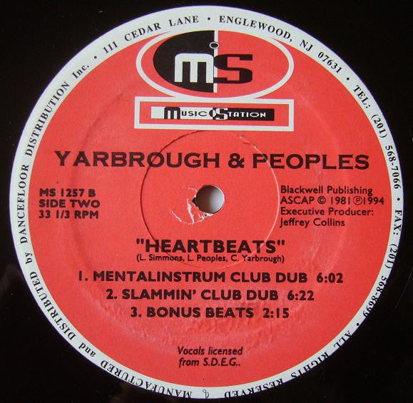 Yarbrough & Peoples : Heartbeats (12")