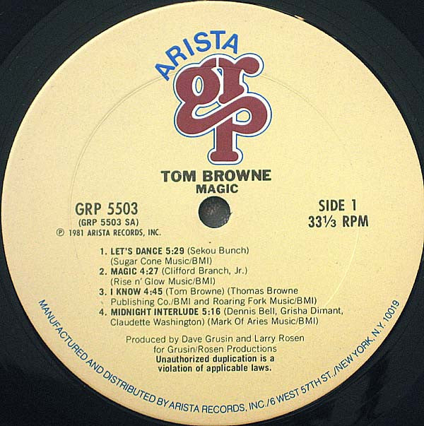 Tom Browne : Magic (LP, Album, Ter)