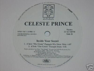 Celeste Prince : Inside Your Secret (12", Promo)