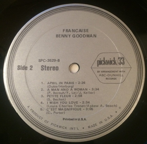Benny Goodman : Francaise (LP, Album)