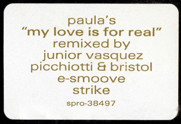 Paula Abdul : My Love Is For Real (2x12", Promo)