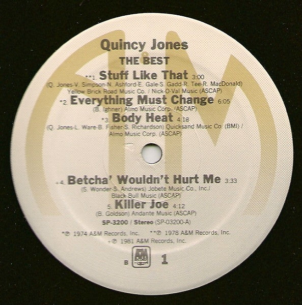 Quincy Jones : The Best (LP, Comp, B -)