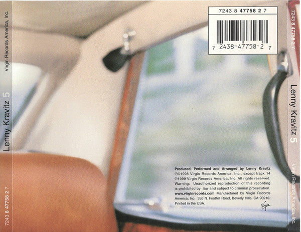 Lenny Kravitz : 5 (CD, Album, RE)