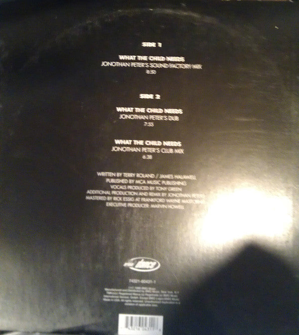 Hannah Jones : What The Child Needs (The Jonothan Peters Mixes) (12")