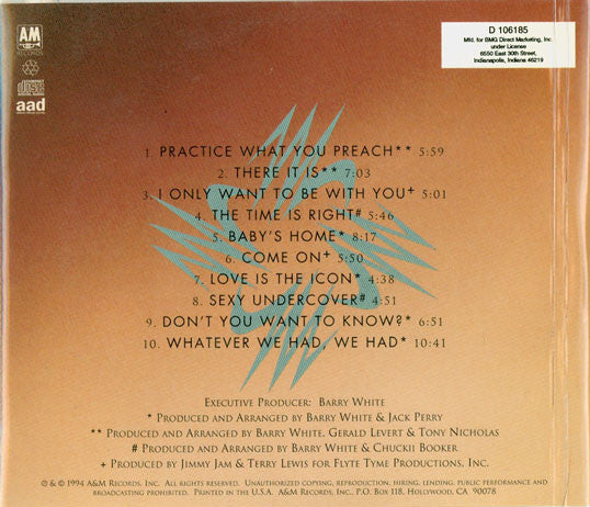 Barry White : The Icon Is Love (CD, Album, Club)