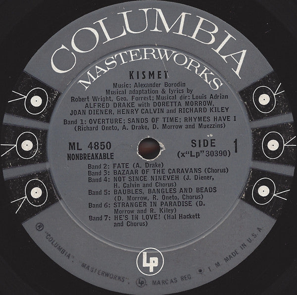 Alfred Drake & The Kismet Original Broadway Cast : Kismet (LP, RP)