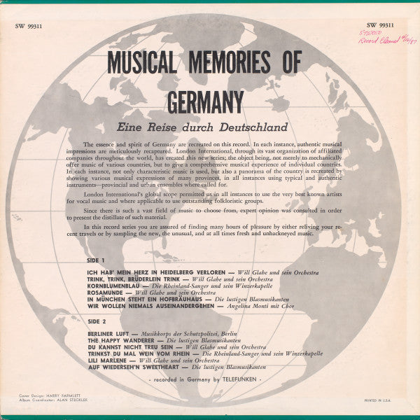 Various : Musical Memories of Germany (LP, Comp)