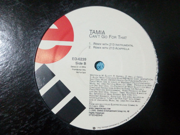 Tamia : Can't Go For That (12", Promo)