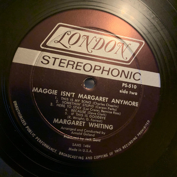 Margaret Whiting : Maggie Isn't Margaret Anymore (LP, Album)