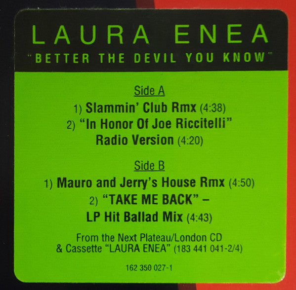 Laura Enea : Better The Devil You Know (12", Promo)