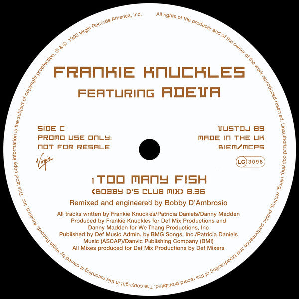 Frankie Knuckles Featuring Adeva : Too Many Fish (2x12", Promo, Gat)