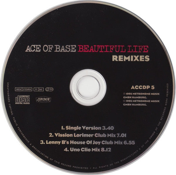Ace Of Base : Beautiful Life (Remixes) (CD, Maxi, Ltd, Dig)