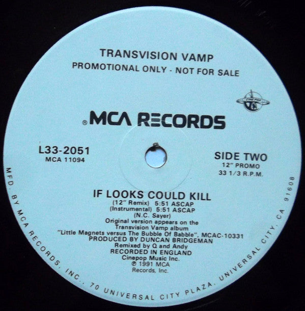 Transvision Vamp : If Looks Could Kill (12", Promo)