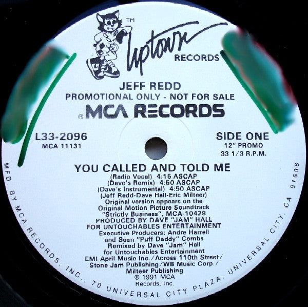 Jeff Redd : You Called And Told Me (12", Promo)