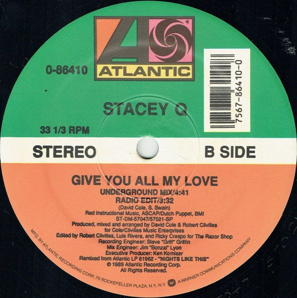 Stacey Q : Give You All My Love (12", Single)