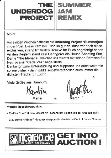 The Underdog Project : Summer Jam (House Rmx) (12", W/Lbl)