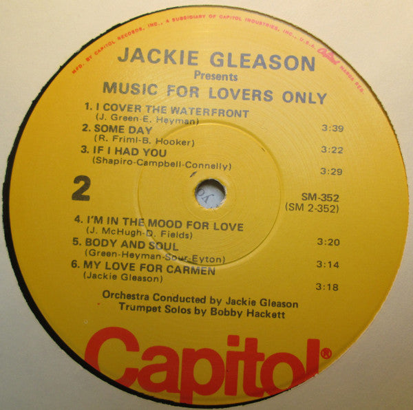 Jackie Gleason : Music For Lovers Only (LP, Album, Mono, RE)