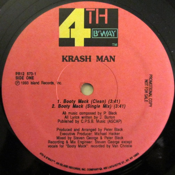 Krash Man : Booty Mack (12", Promo)