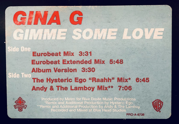 Gina G : Gimme Some Love (12", Promo)