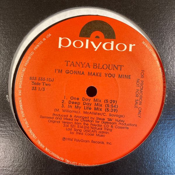 Tanya Blount : I'm Gonna Make You Mine (12", Promo)