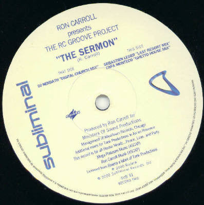 Ron Carroll Presents The RC Groove Project : The Sermon (2x12")