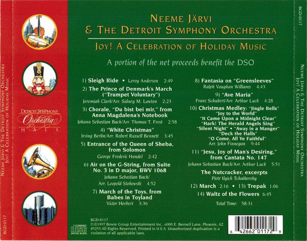 Neeme Järvi & Detroit Symphony Orchestra : Joy! A Celebration of Holiday Music (CD, Album)