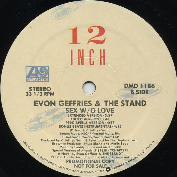 Evon Geffries And The Stand : Sex W/O Love (12", Promo)