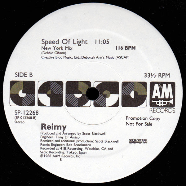 Reimy : Speed Of Light (12", Promo)