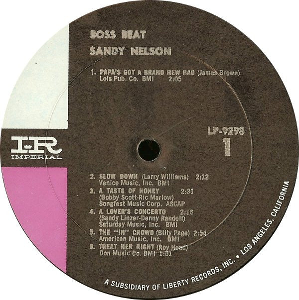 Sandy Nelson : Boss Beat (LP, Album, Mono, All)