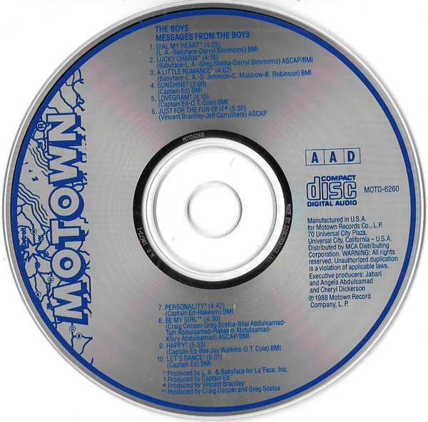 The Boys : Messages From The Boys (CD, Album)