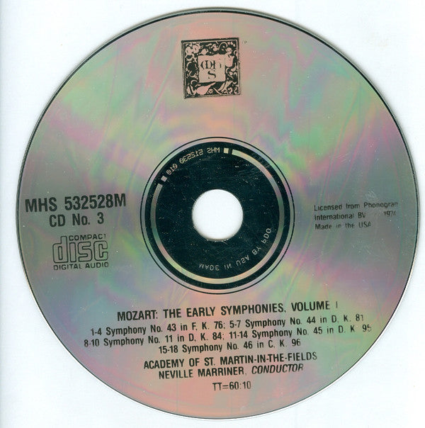 Wolfgang Amadeus Mozart - The Academy Of St. Martin-in-the-Fields, Sir Neville Marriner : The Early Symphonies, Volume 1 (3xCD, RE)