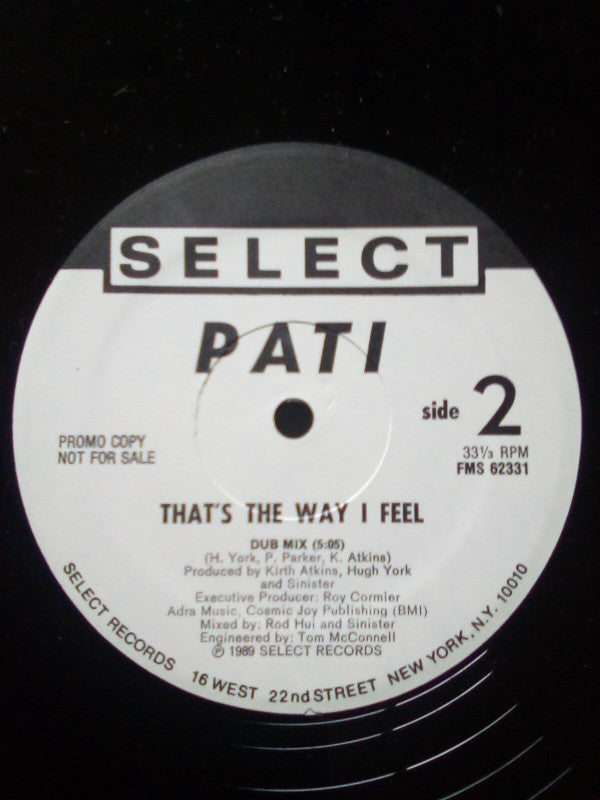 Pati (6) : That's The Way I Feel (12", Promo)