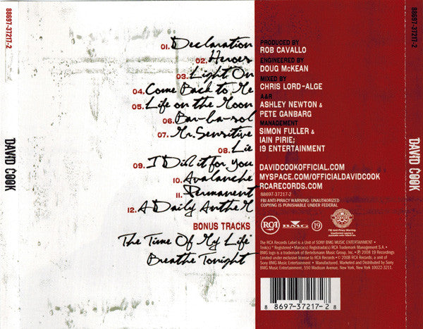 David Cook (2) : David Cook (CD, Album, Wal)