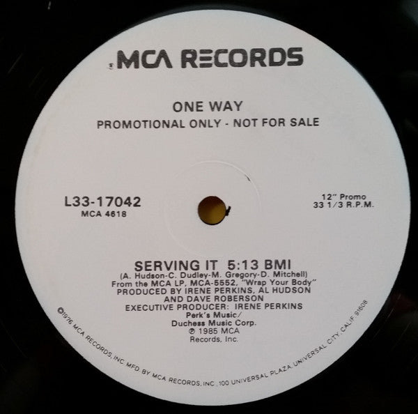One Way : Serving It / More Than Friends, Less Than Lovers (12", Promo)