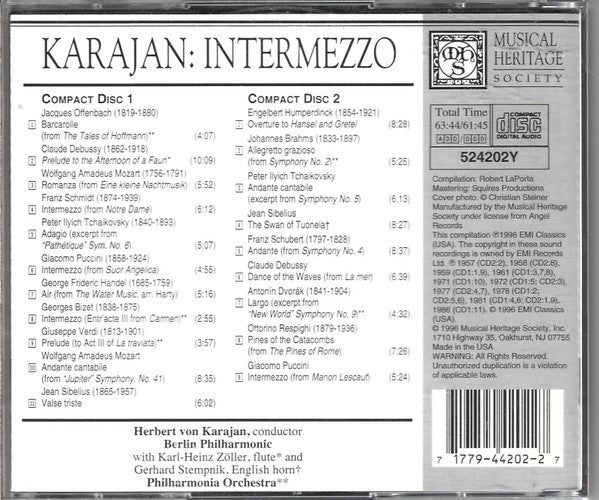 Herbert von Karajan : Intermezzo (2xCD, Comp)