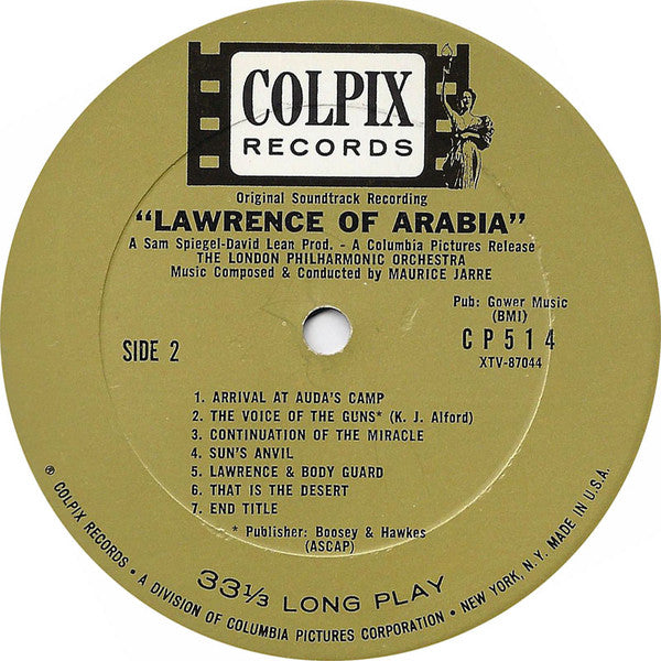 Maurice Jarre With London Philharmonic Orchestra : Original Soundtrack Recording: Lawrence Of Arabia (LP, Album, Mono)
