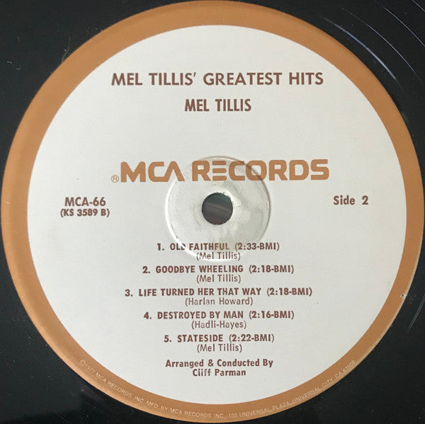 Mel Tillis : Mel Tillis' Greatest Hits (LP, Comp, RE)