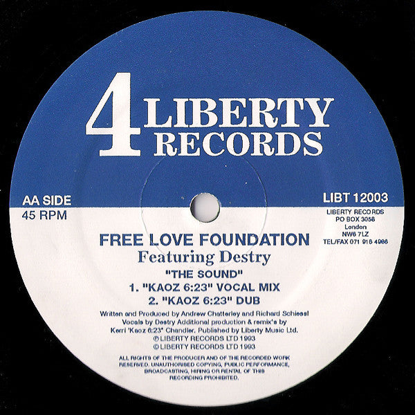 Free Love Foundation Featuring Destry : The Sound (12")