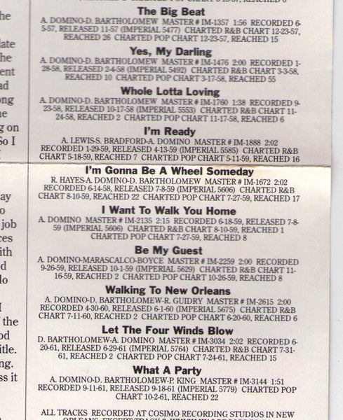 Fats Domino : My Blue Heaven: The Best Of Fats Domino - Volume 1 (CD, Comp)