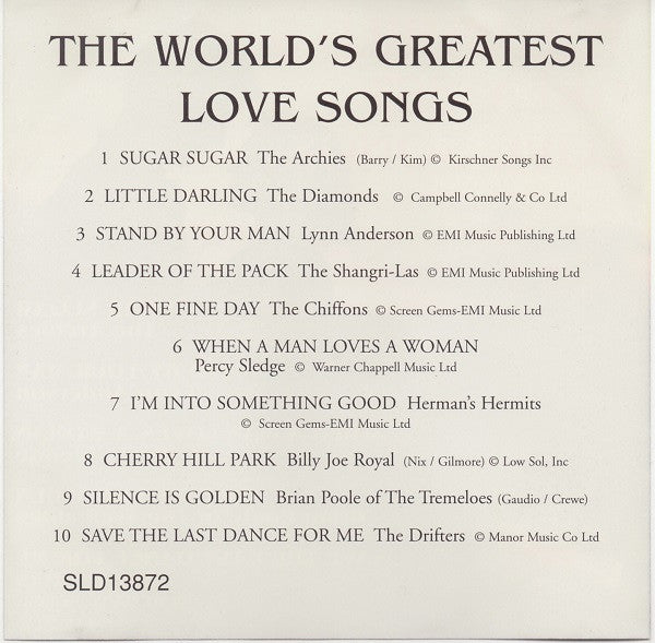 Various : The World's Greatest Love Songs (CD, Comp, RM)