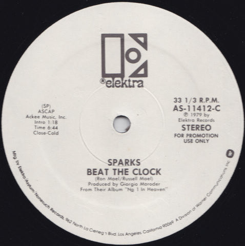 Sparks : Tryouts For The Human Race / Beat The Clock (12", Promo)