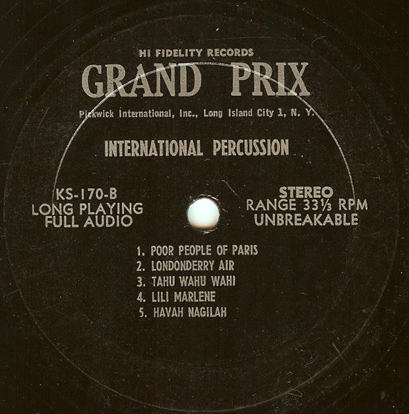 Berlingeri And His Percussive Harpsichord With His Orchestra : Excitement Of International Percussion (LP, Album)