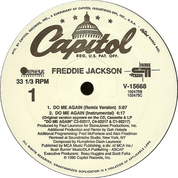 Freddie Jackson : Do Me Again (12", Single)