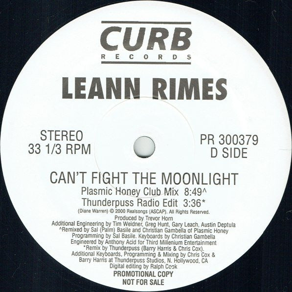 LeAnn Rimes : Can't Fight The Moonlight (2x12", Promo)