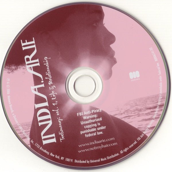 India.Arie : Testimony: Vol. 1, Life & Relationship (CD, Album)