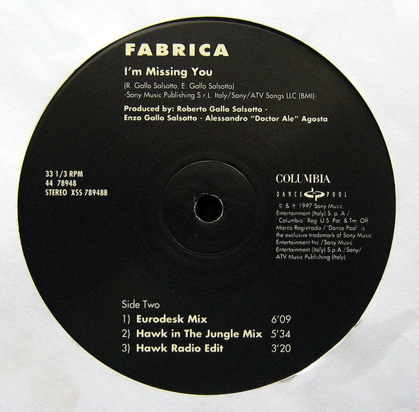 Fabrica : I'm Missing You (12")