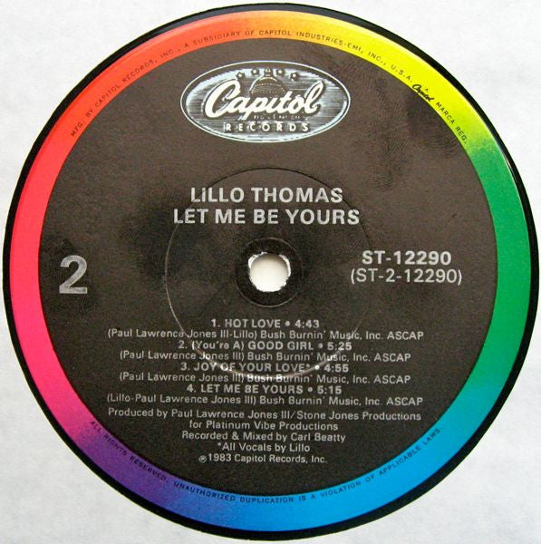 Lillo Thomas : Let Me Be Yours (LP, Album, Win)